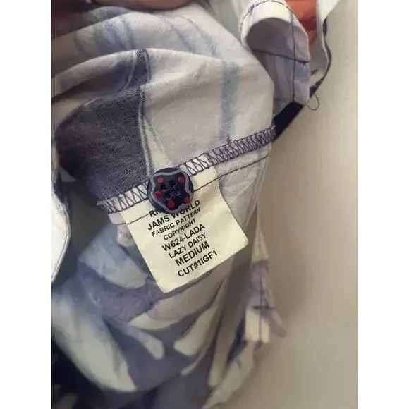 Jams World Lazy Daisy Hawaiian Rayon Floral Shirt Women's Sz Medium USA - Picture 8 of 9